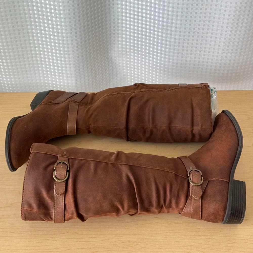 Women Sonoma Goods For Life Draw Knee High Boots Shoes  Cognac Size 9.5 Med